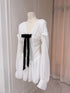 Spring Aesthetic Ribbons Details Flowy Sleeves Mini Dresses